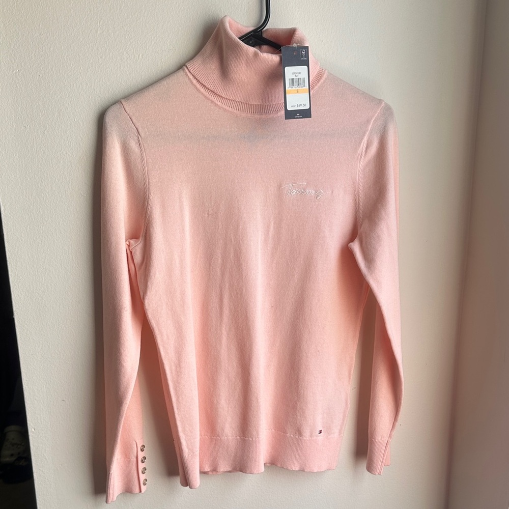 Tommy Hilfiger Women's Soft Pink Cowl Neck Sweater
